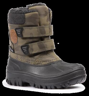 2058 Alex - Scarponi da neve unisex per bambini camo verdi