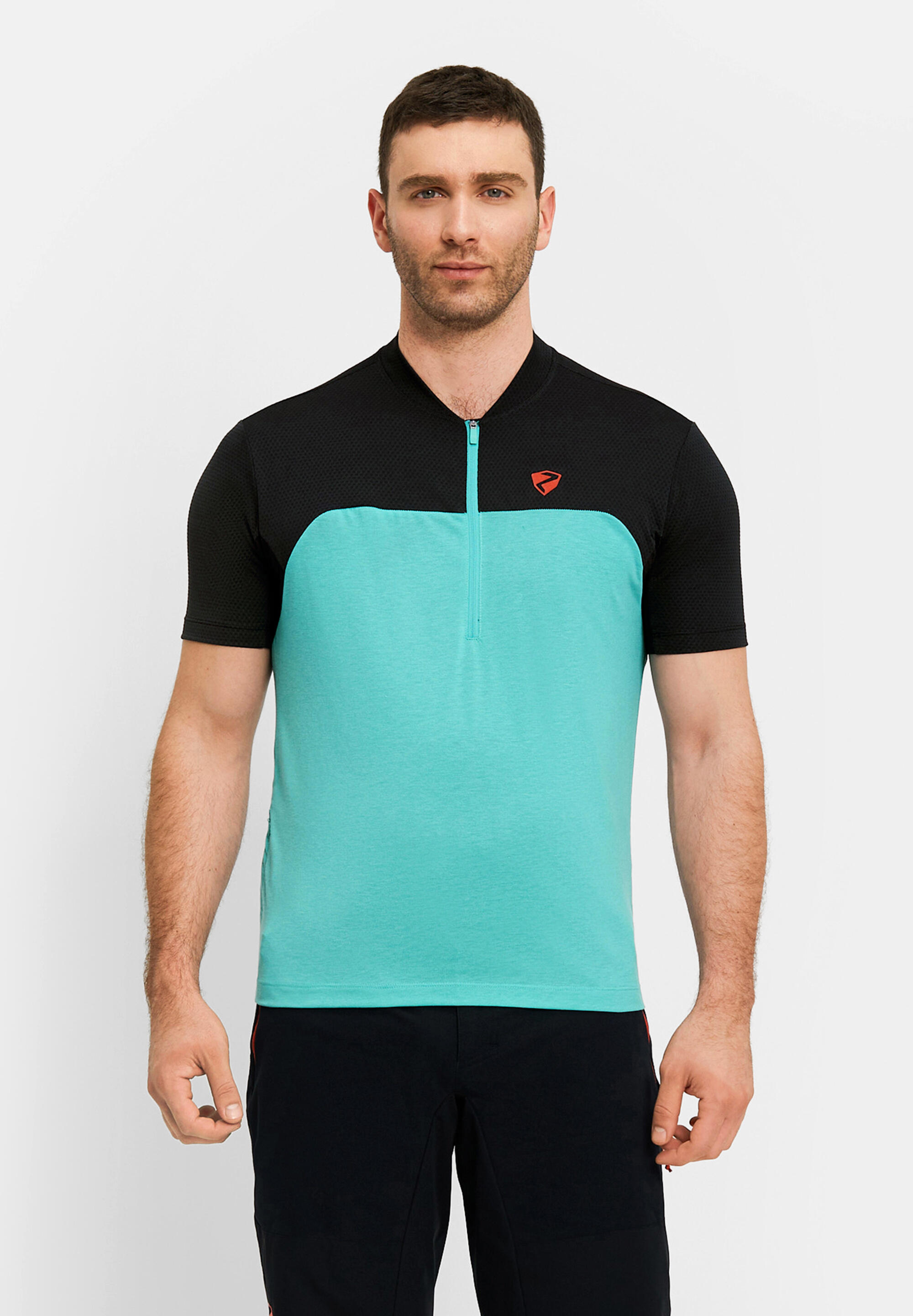 Kurzärmeliges Radtrikot NARIUS-Z petrol meliert 3/5