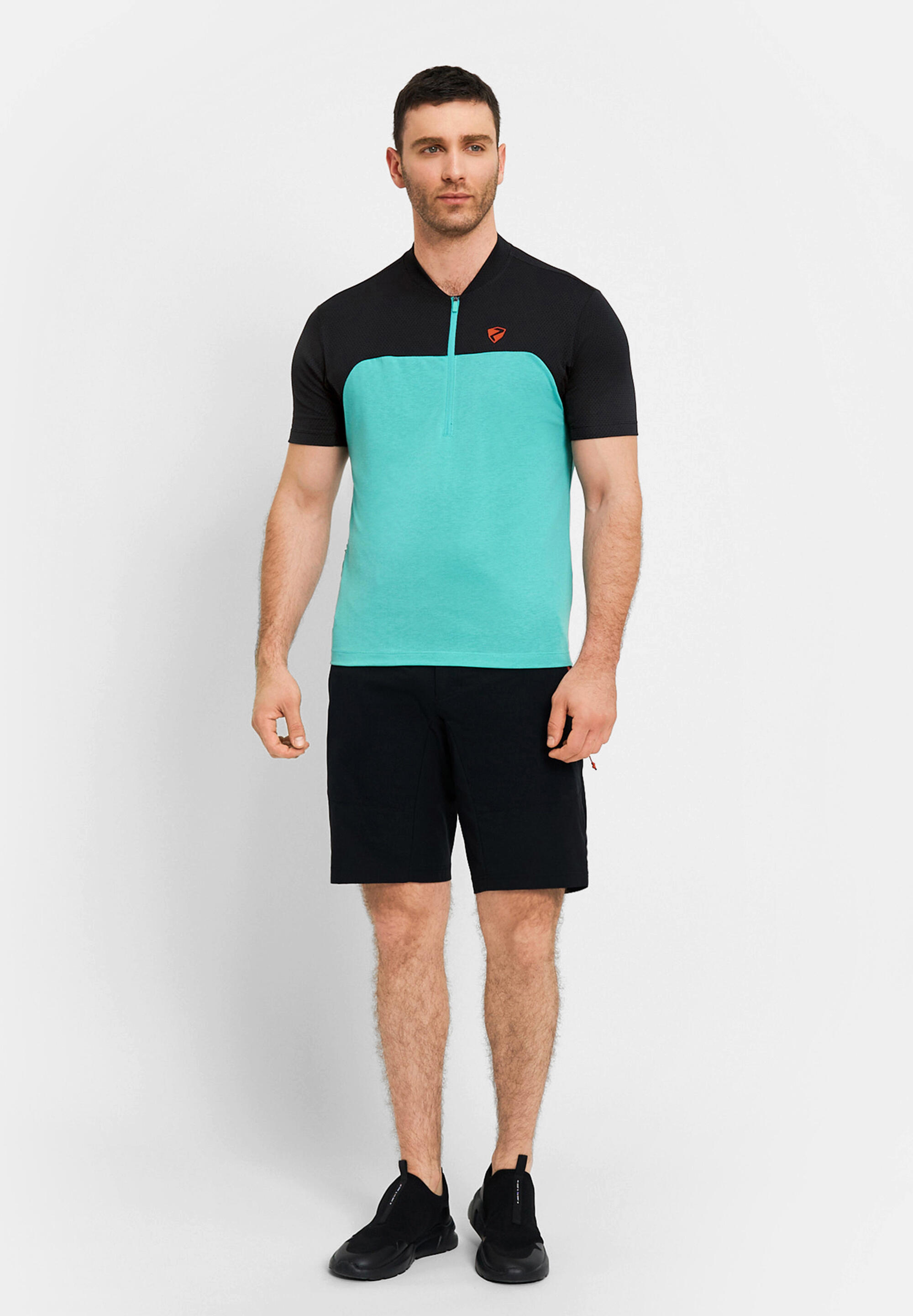 Kurzärmeliges Radtrikot NARIUS-Z petrol meliert 4/5