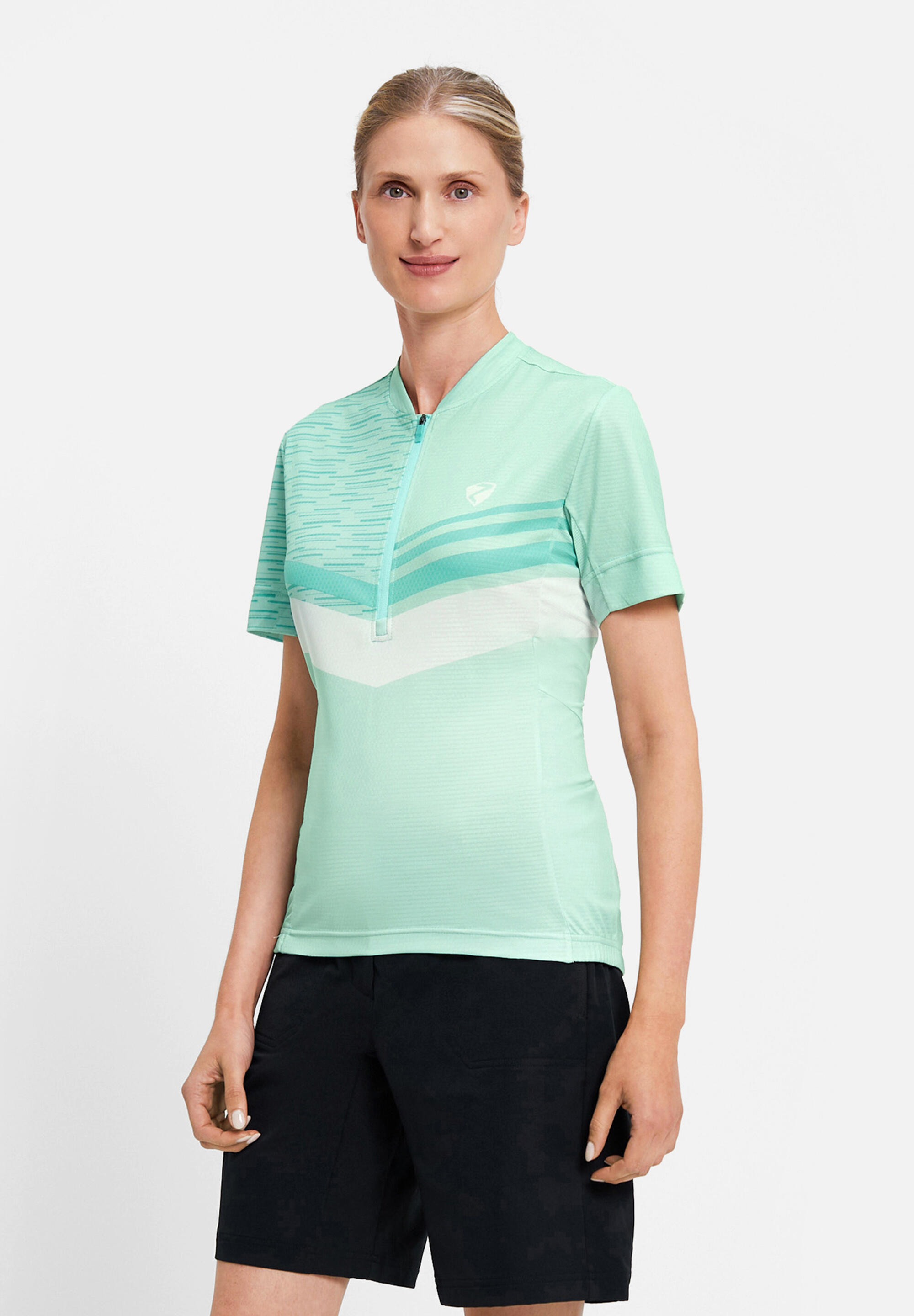 Kurzärmeliges Radtrikot NALADIA-Z türkis-meliert 5/5