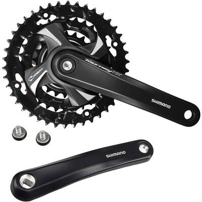 Shimano tourney crankstel 28/38/48t 175 mm 7/8-speed zwart