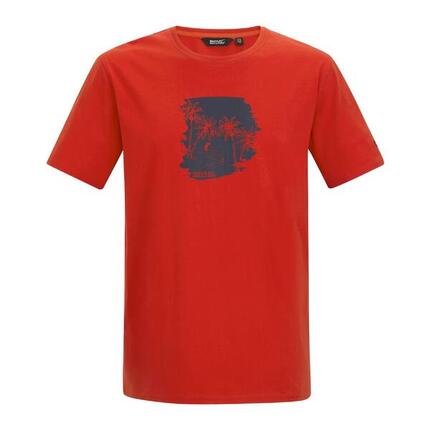 Tshirt Motif/style Planeur De Plage CLINE Homme (Rouge Coquelicot)