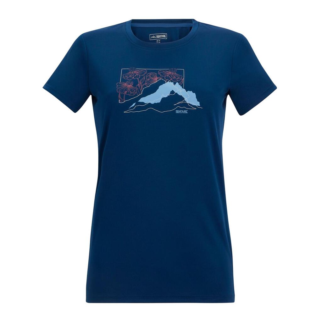 Womens/Ladies Fingal Abstract Mountain TShirt (Aviator Blue)