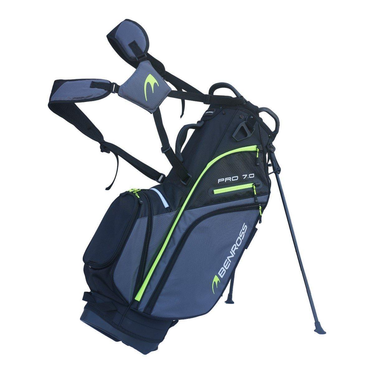 Benross Stand Pro 7 Black/Charcoal/Lime Golf Bag | Decathlon