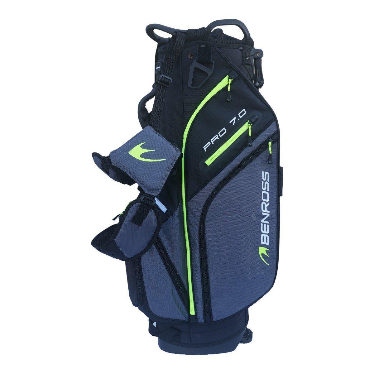 Benross Stand Pro 7 Black/Charcoal/Lime Golf Bag | Decathlon