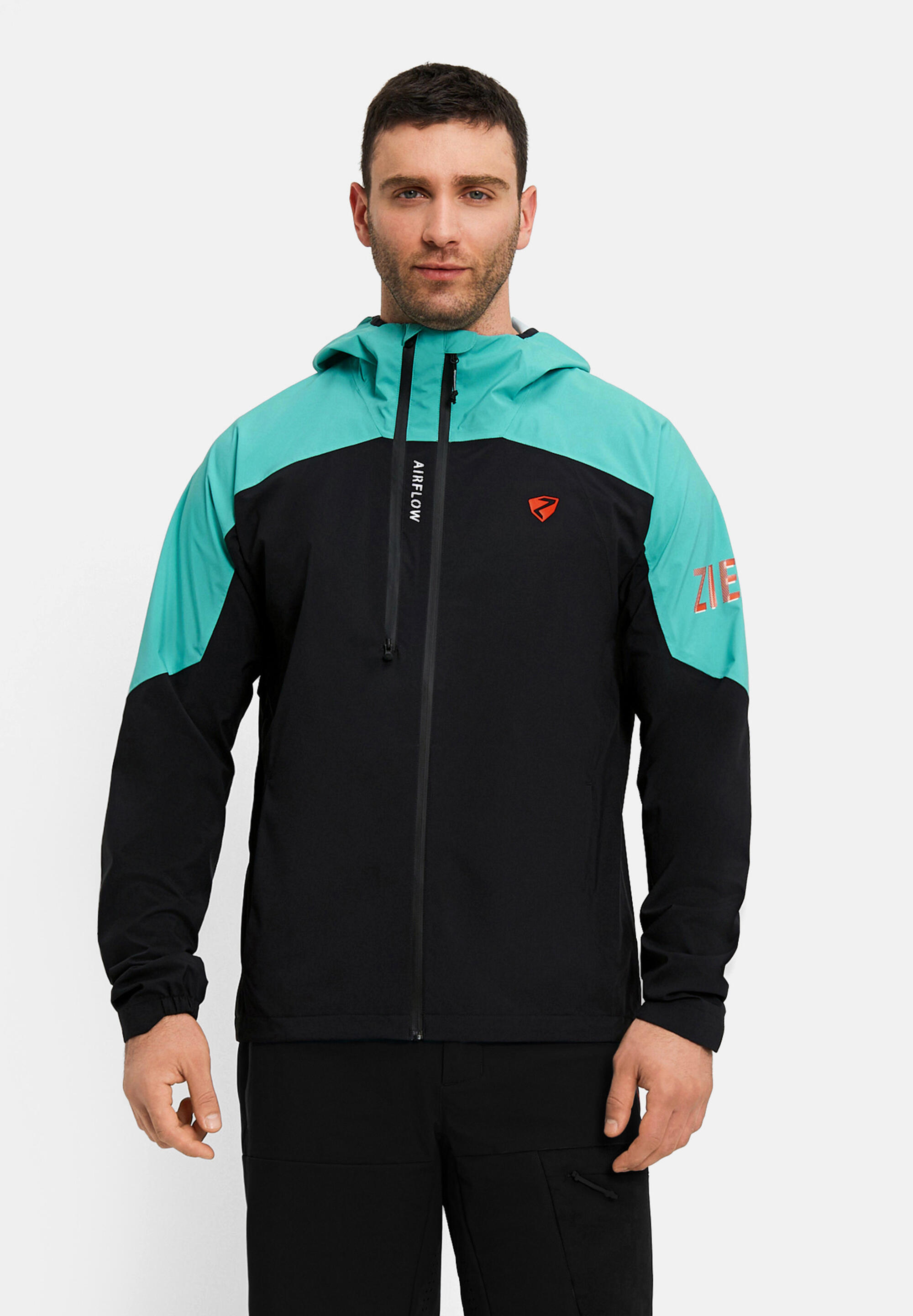 Fahrradjacke NEMIL-Z petrol atmungsaktiv wasserdicht winddicht 3/5