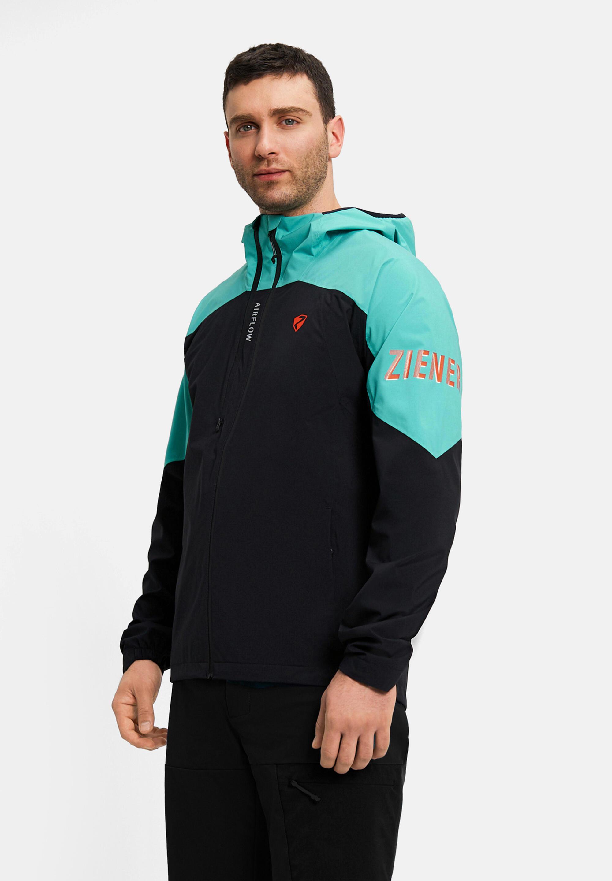 Fahrradjacke NEMIL-Z petrol atmungsaktiv wasserdicht winddicht 5/5