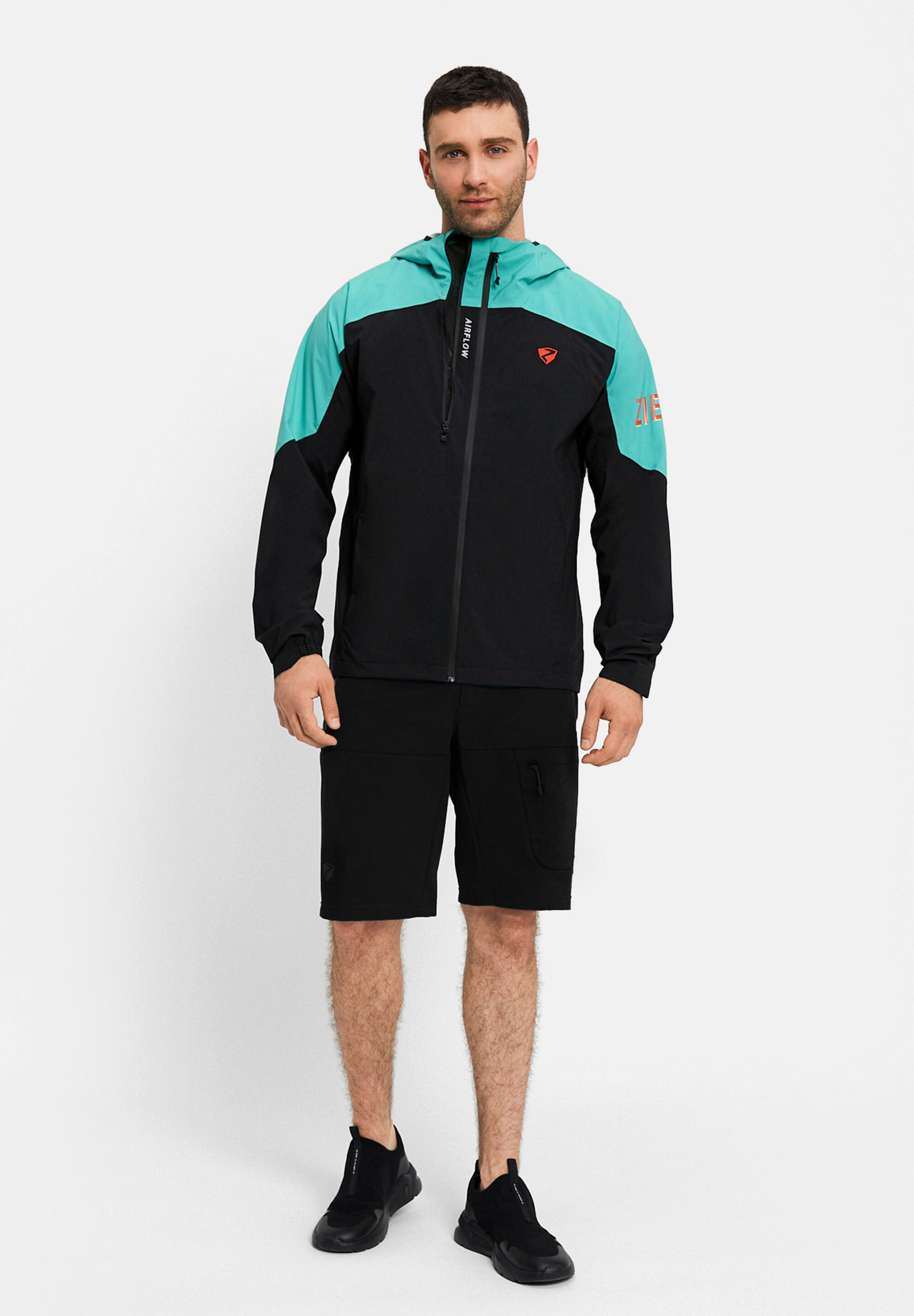 Fahrradjacke NEMIL-Z petrol atmungsaktiv wasserdicht winddicht 4/5