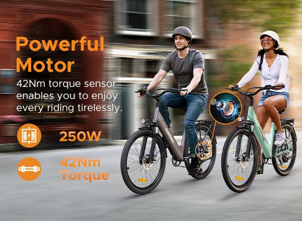 Bicicletta elettrica HillMiles MileCity 1 250W City Ebike 26" 4/7