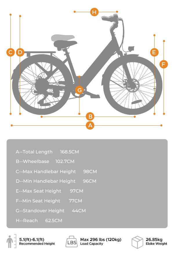 Bicicletta elettrica HillMiles MileCity 1 250W City Ebike 26" 6/7