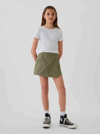 Jupe courte fille Gap coton-Tencel verte