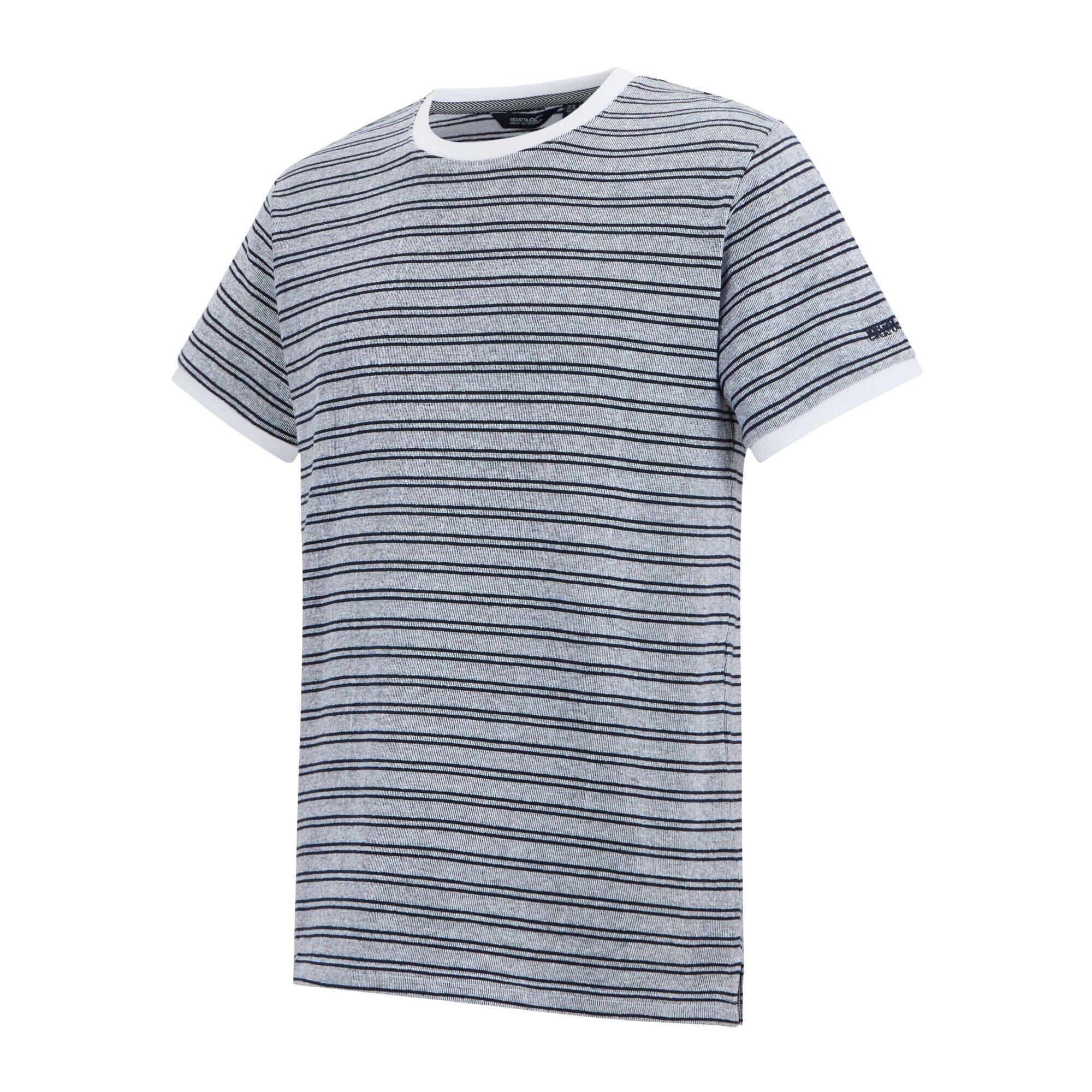 T-Shirt às riscas Benlin para homem (Branco / Azul Marinho) 3/5