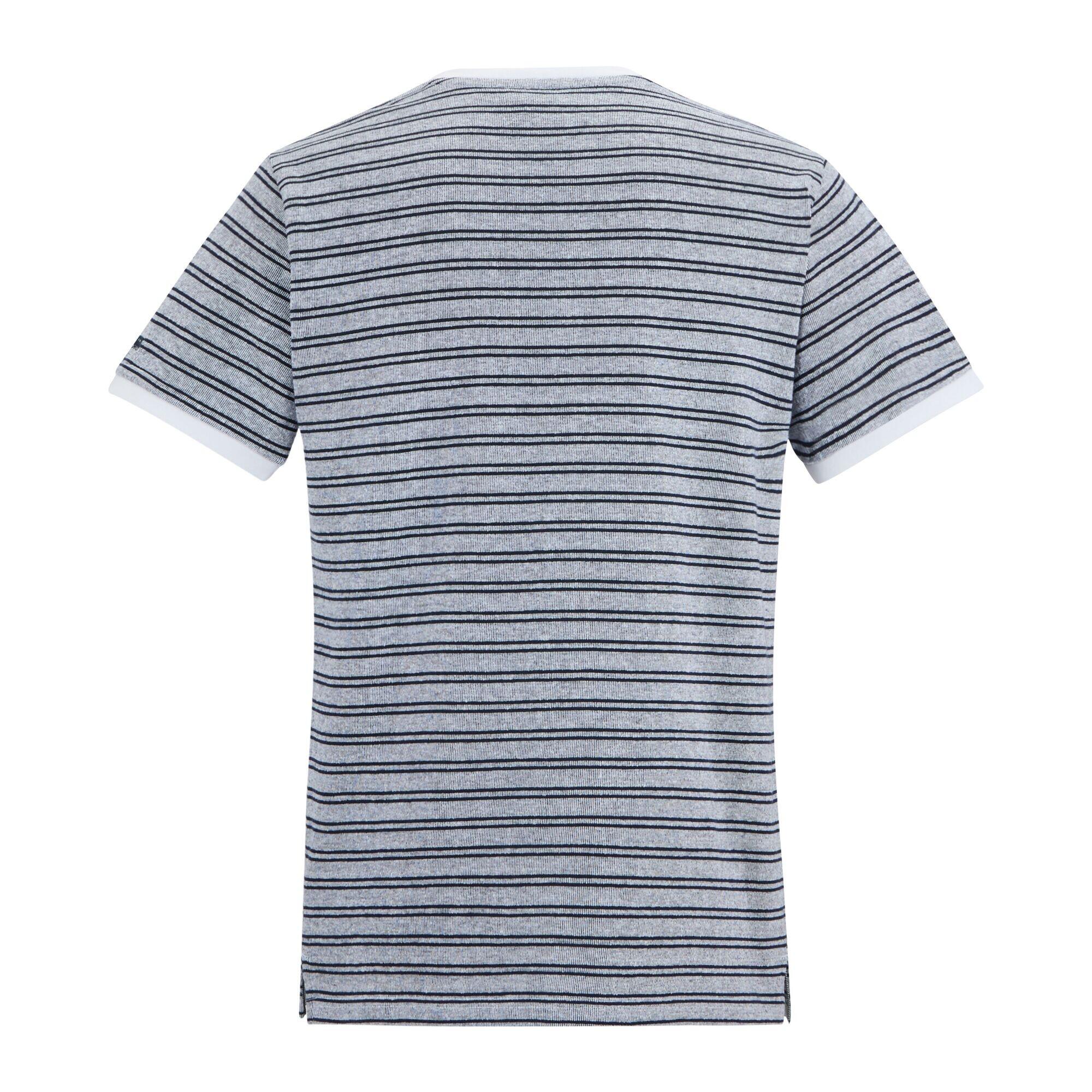 T-Shirt às riscas Benlin para homem (Branco / Azul Marinho) 2/5