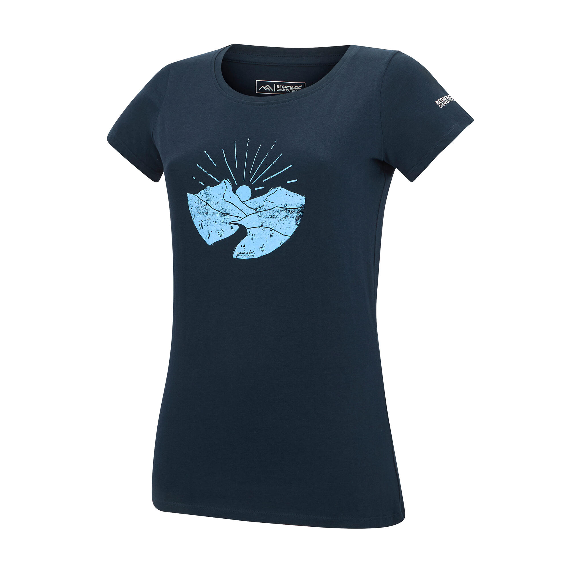 Tshirt Motif/style Scène De Montagne BREEZED Femme (Bleu Marine) 3/5