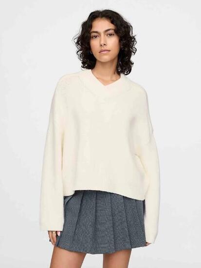 Pull Oversize Femme Cashsoft Gap Beige