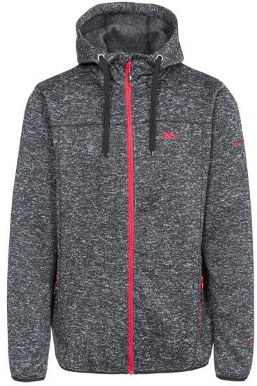 Trespass Odeno Herren Fleecejacke mit Kapuze Schwarz Meliert