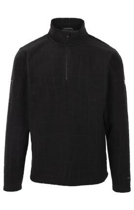 Trespass Ellerton - Polaire micro jacquard homme, demi-zip, noir