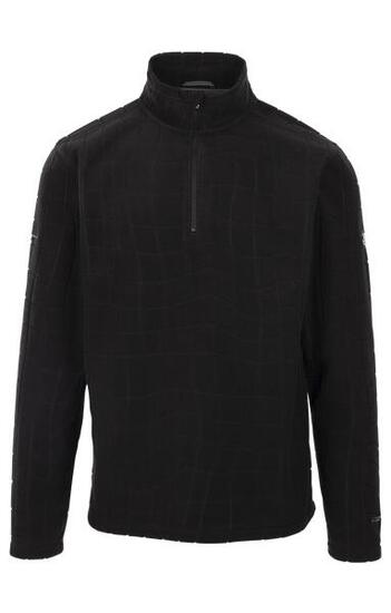 Trespass Ellerton - Polaire micro jacquard homme, demi-zip, noir