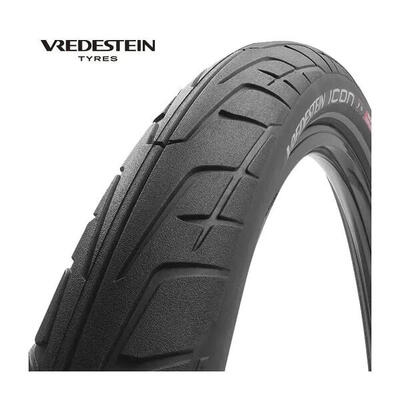 Vredestein icon 28x2,20 (55-622) zwart met reflecterende draad