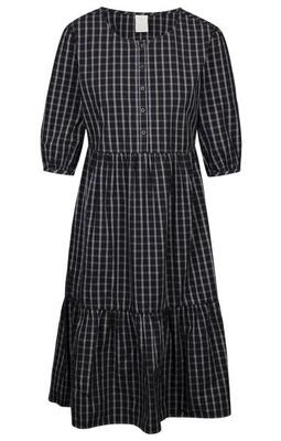 Trespass helen - casual damesjurk zwarte ruit, 3/4 mouw