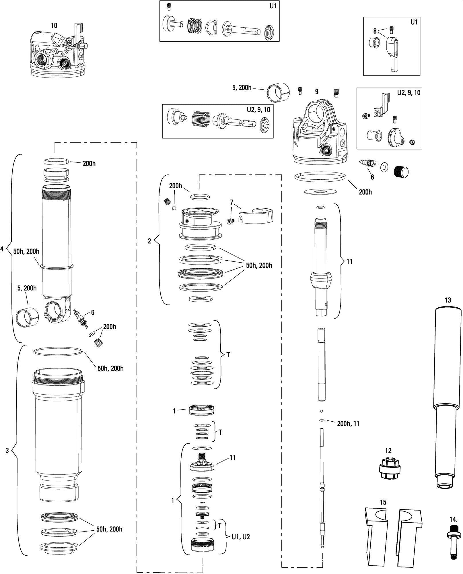 ROCKSHOX SIDLuxe Ultimate 3P achterdemper 190 x 45 mm 1/1