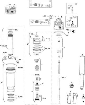 Rockshox sidluxe ultimate 3p achterdemper 190 x 45 mm