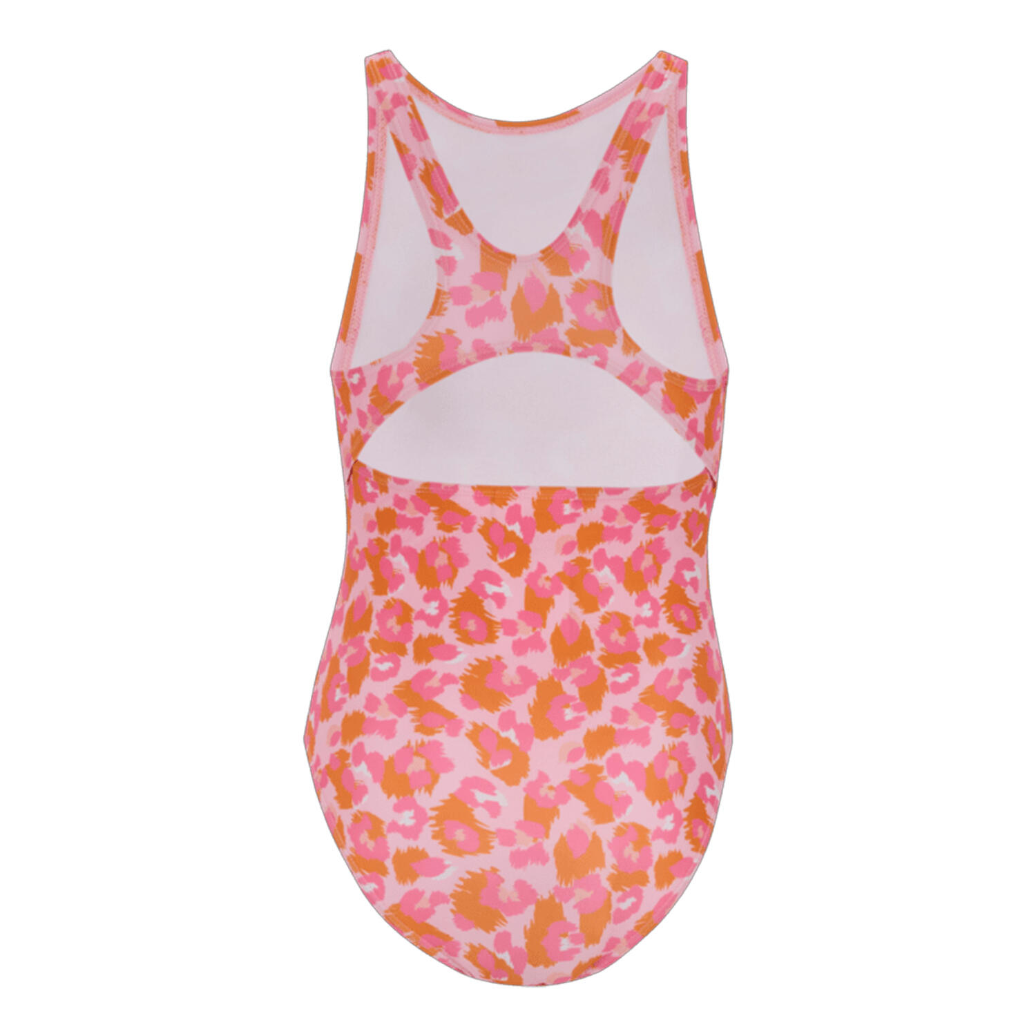Girls Katrisse Leopard One Piece Swimsuit (Orange Peel) 2/4