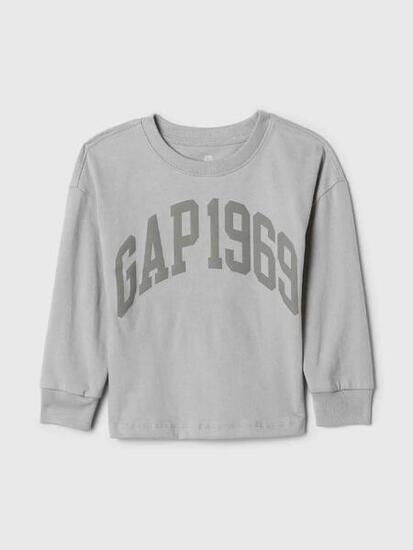T-shirt en coton pour bébé garçon à manches longues avec logo Gap