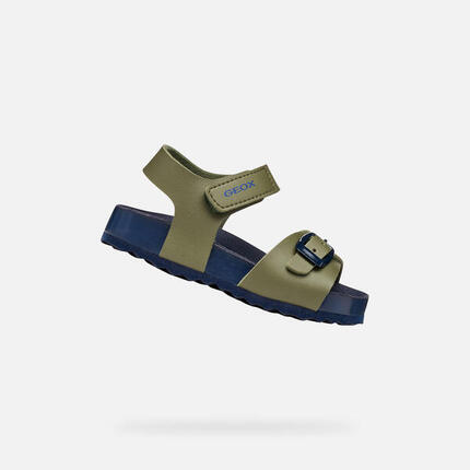 Sandales Bébé Garçon SANDAL CHALKI TODDLER BOY Vert Olive/Bleu Marine