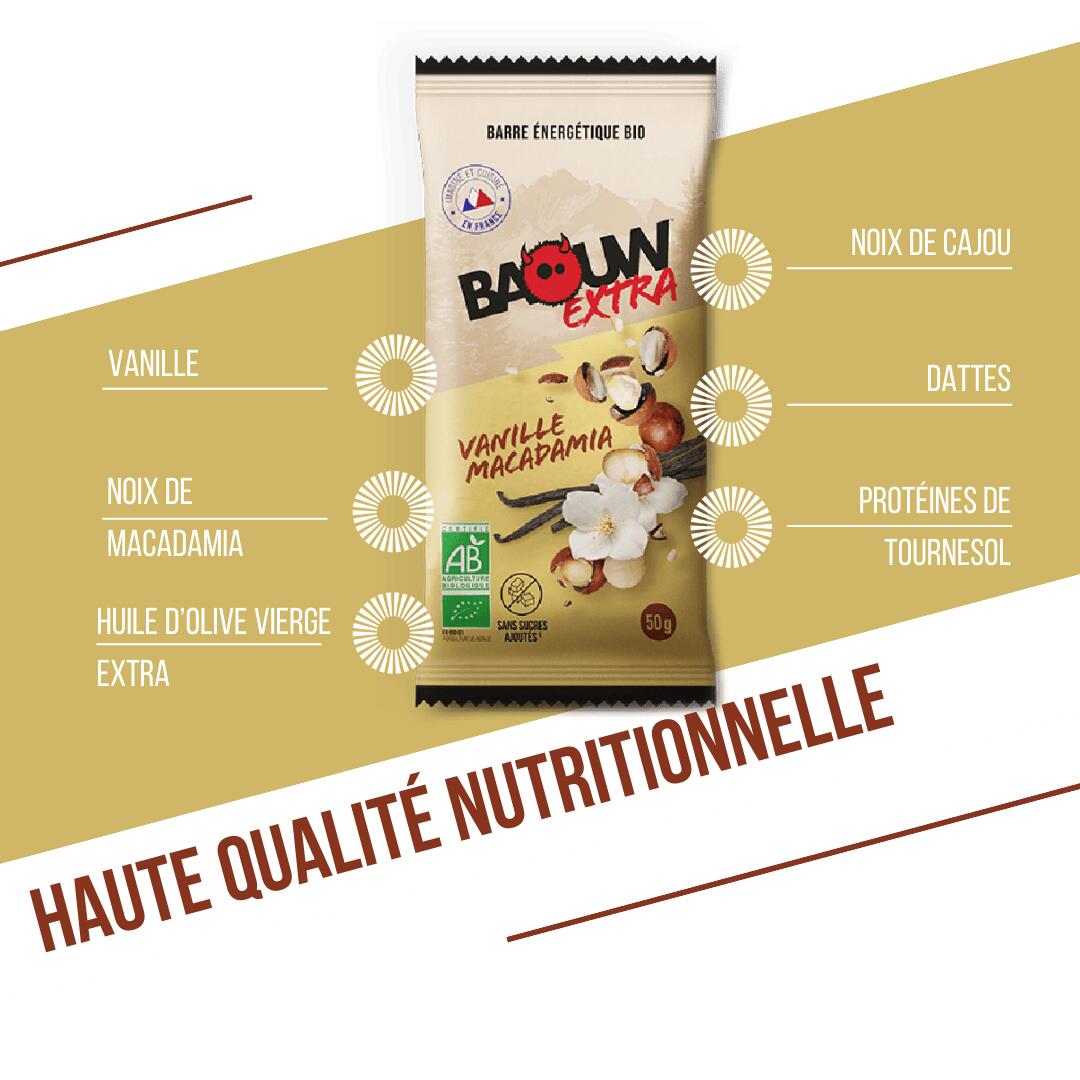 Barre Extra BIO goût vanille et macadamia 50 g 3/8