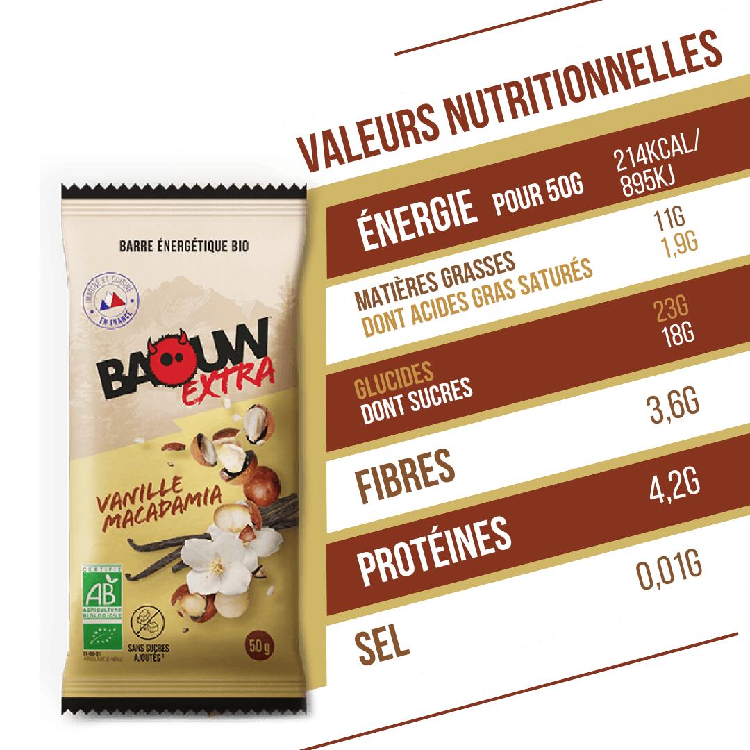 Barre Extra BIO goût vanille et macadamia 50 g 7/8
