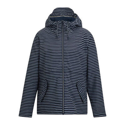 Dames bayletta contrast gestreepte waterdichte jas (marine, wit)