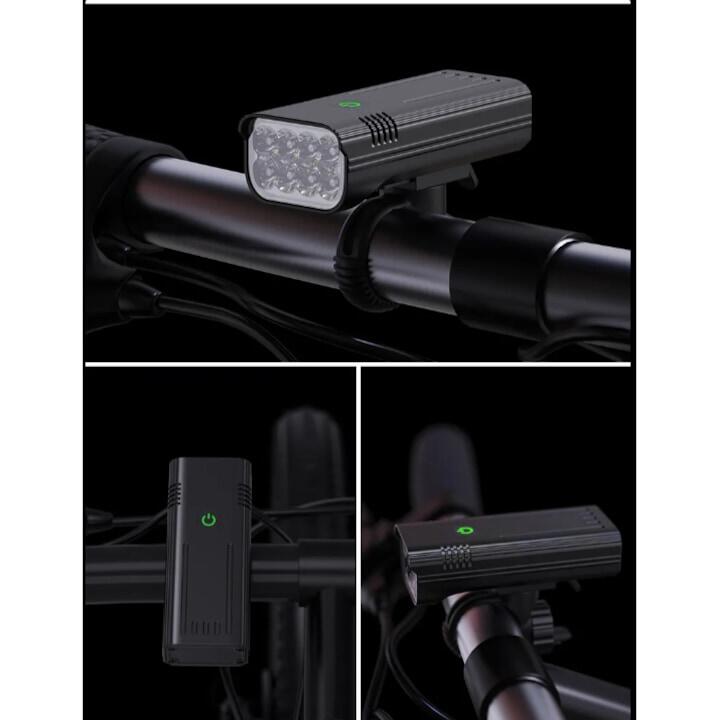 Far aliaj 8 LED, 450 lumeni, 5 moduri luminare, baterie 5200 mAh