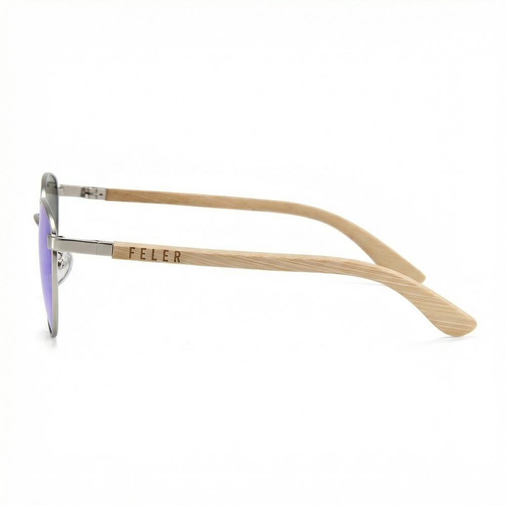 Lunettes de Soleil Feler 1709M-4 Polarisées en Bois Unisexe 52 mm 3/6
