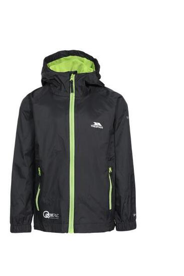 Trespass Qikpac Veste Imperméable Pliable - Enfants Unisexe Noir