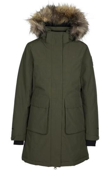 Parka longue DLX Ellington femme avec capuche à fourrure amovible