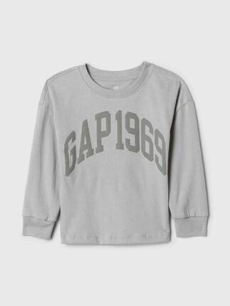 T-shirt en coton pour bébé garçon à manches longues avec logo Gap