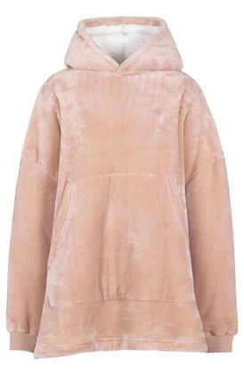 Trespass Cosiness Sweat à capuche oversize doublé sherpa Misty Rose