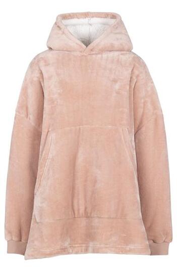 Trespass Cosiness Sweat à capuche oversize doublé sherpa Misty Rose