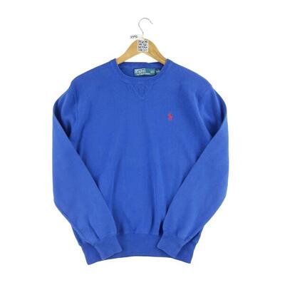 Tweedehands - mannen crew neck blauwe trui - als nieuw