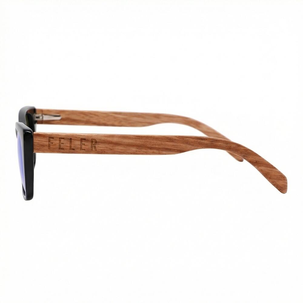 Lunettes de soleil en bois Feler 2541M-4 unisexe, taille 57 mm 3/4