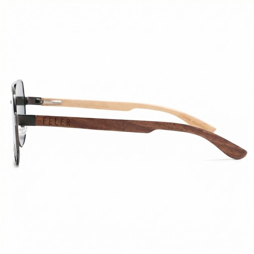 Gafas de Sol de Madera Feler 2805-3 Unisex Talla 55 mm 3/6