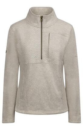 Marl-Fleece mit Jacquard-Einsätzen und 1/2-Reissverschluss