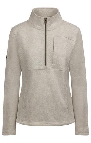 Marl-Fleece mit Jacquard-Einsätzen und 1/2-Reissverschluss