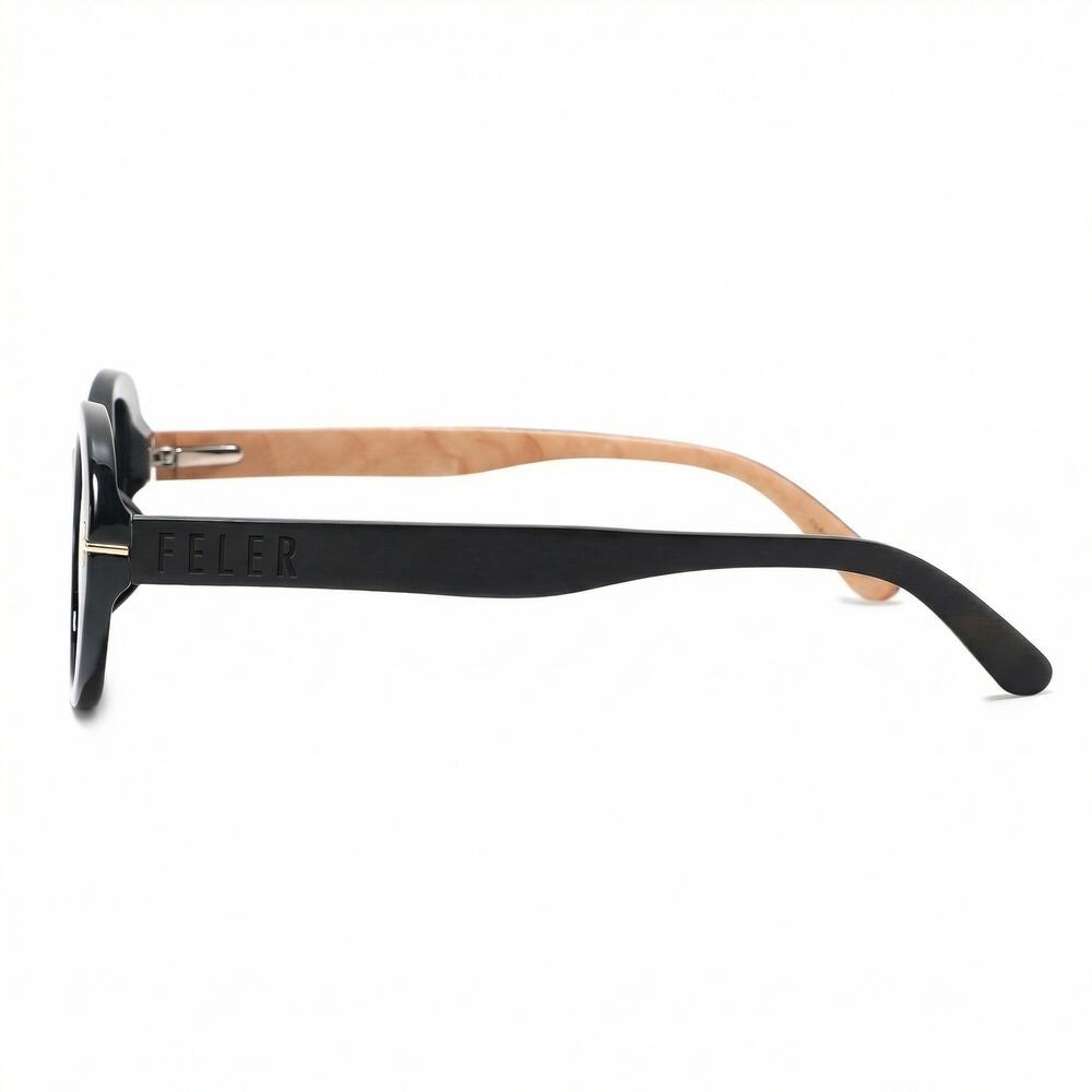 Lunettes de soleil en bois Feler 2611-1 unisexe, taille 52 mm 3/6