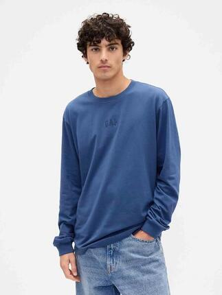 T-shirt homme Gap en jersey fin manches longues bleu foncé