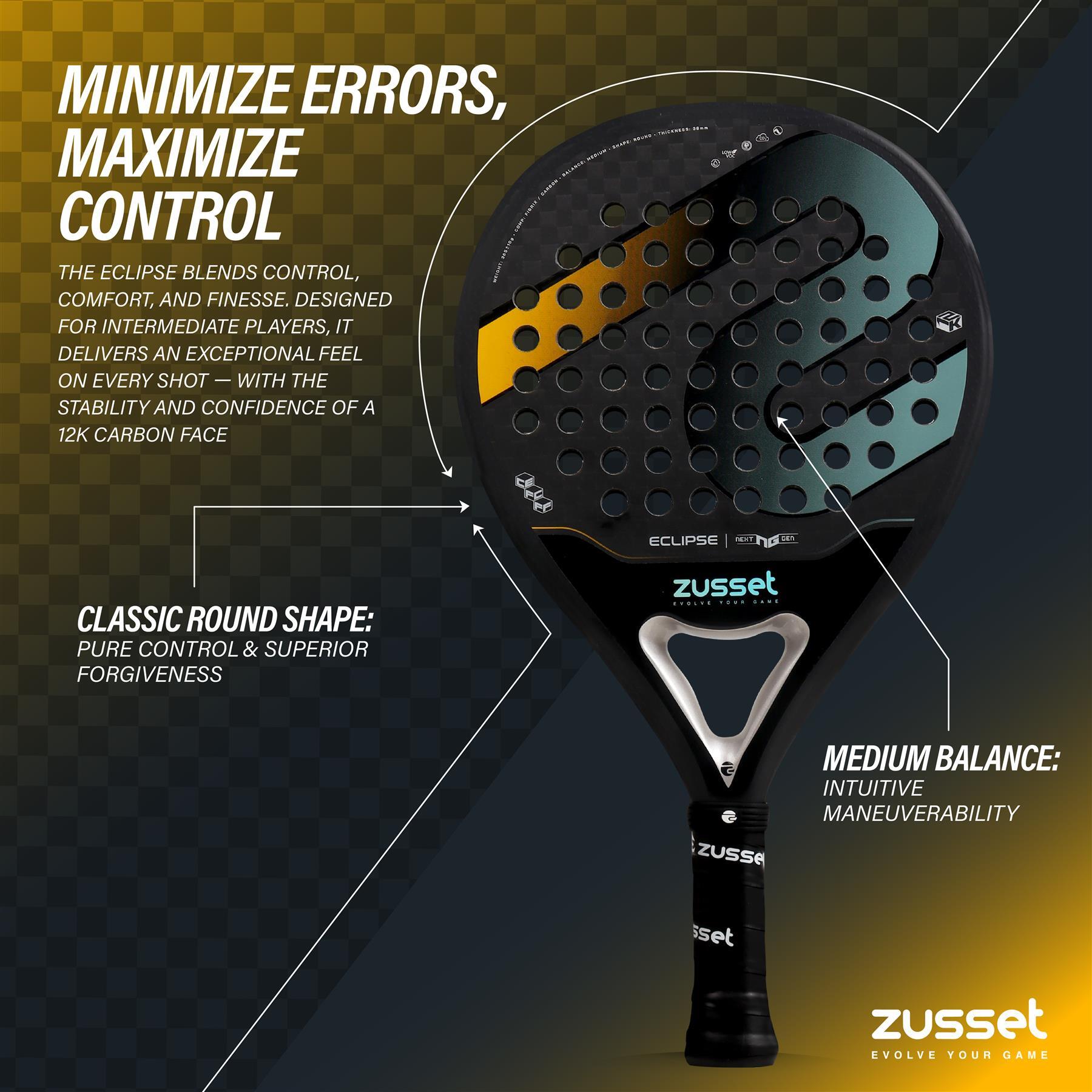 Raquete de padel ECLIPSE 12K carbono, formato redondo – controlo & conforto 7/7