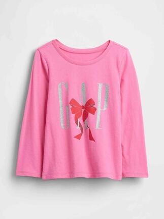 Gap T-shirt bébé fille manches longues rose avec logo