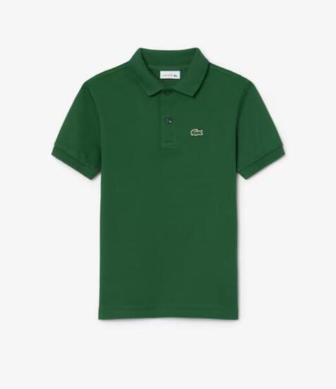 LACOSTE Polo in petit piqué da ragazzo colore verde 947268 F9W GREEN