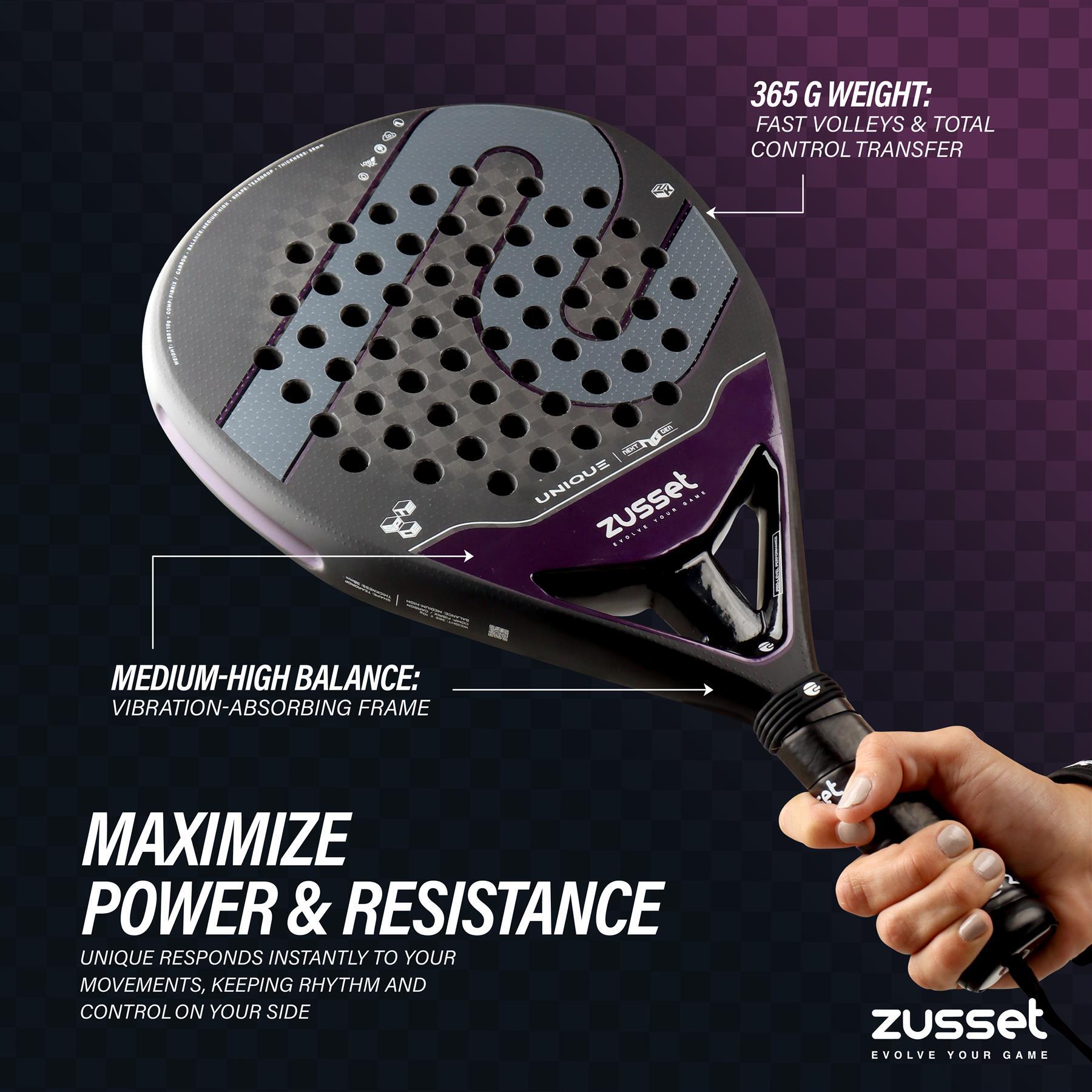 Raquete de padel UNIQUE 12K carbono, formato gota – equilíbrio médio-alto 7/7